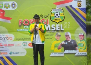 Gubernur Sumsel Herman Deru saat Pembukaan Festival Forsgi