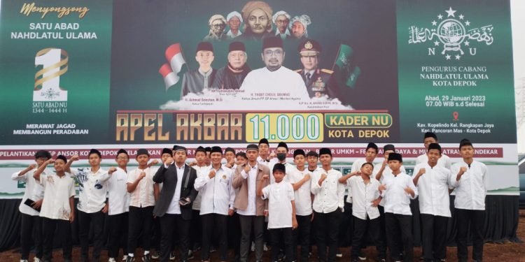 Perwakilan santri LDII Depok yang hadir Apel Akbar Harlah Ke-100 Nahdlatul Ulama. (LINES).