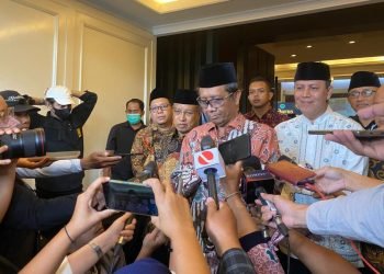 Menkopolhukam Mahfud MD di sela-sela acara Tadarus Kebangsaan Lembaga Persaudaraan Ormas Islam. (LINES)