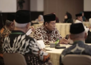 Waketum MUI Pusat KH. Marsudi Syuhud dalam acara Tadarus Kebangsaan yang diselenggarakan LPOI di Jakarta, 25/3. (LINES)