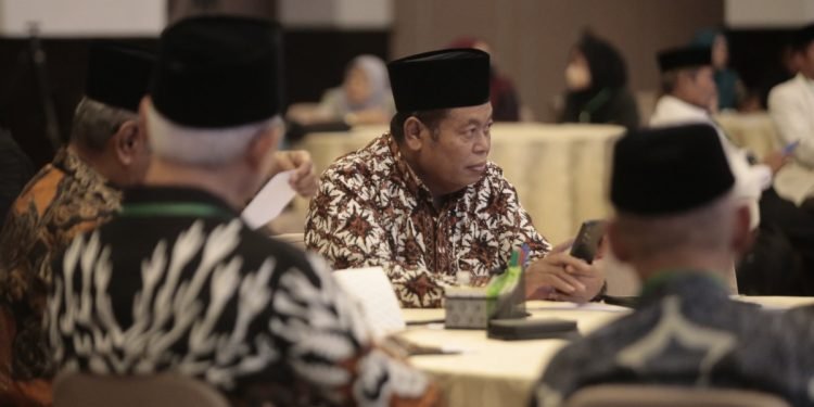 Waketum MUI Pusat KH. Marsudi Syuhud dalam acara Tadarus Kebangsaan yang diselenggarakan LPOI di Jakarta, 25/3. (LINES)