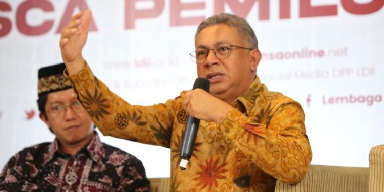 Senior Advisor Paramadina Public Policy Institute, Abdul Malik Gismar saat menjadi pemateri dalam Webinar kebangsaan DPP LDII, 23/8 (LINES).