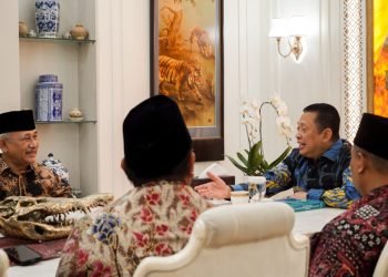Ketua MPR RI Bambang Soesatyo saat menerima jajaran Pengurus DPP LDII. (LINES)