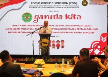 Kejaksaan Agung mengadakan Focus Group Discussion (FGD) bertajuk "Akselerasi Penguatan Karakter dan Jati Diri Bangsa Dalam Menghadapi Tantangan Transformasi Perilaku Kekerasan di Era Globalisasi Melalui Program Menjaga Ruang Budaya Karakter Indonesia Tangguh". (Foto: LINES).