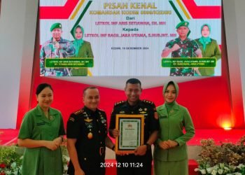 Komandan Kodim 0809 Kediri dari Letkol Inf. Aris Setiawan dan penggantinya, Letkol Inf. Ragil Jaka Utama. (LINES)
