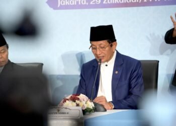 Menag Nasarudin Umar saat memimpin sidang penentuan awal bulan Zulhijah 1447 H. (LINES).