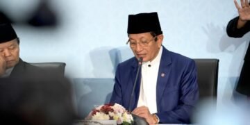 Menag Nasarudin Umar saat memimpin sidang penentuan awal bulan Zulhijah 1447 H. (LINES).