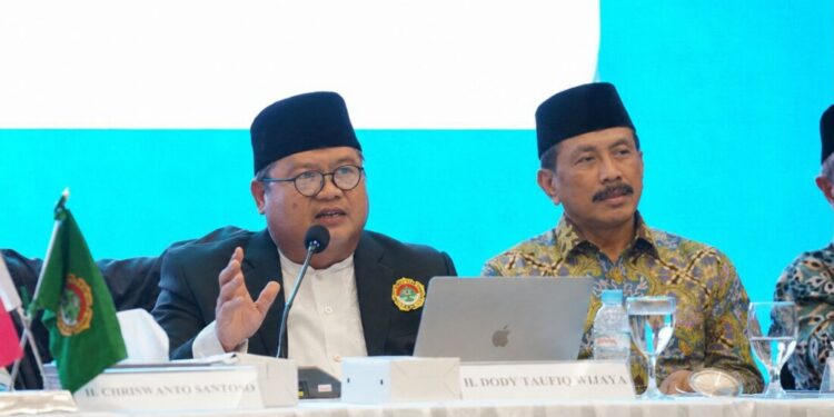 Ketua Umum DPP LDII Dody Taufiq Wijaya dan Korbid Hubungan Antar Lembaga Singgih Tri Sulistiyono mengingatkan bahwa ancaman terhadap ideologi negara kini telah bertransformasi. (LINES)